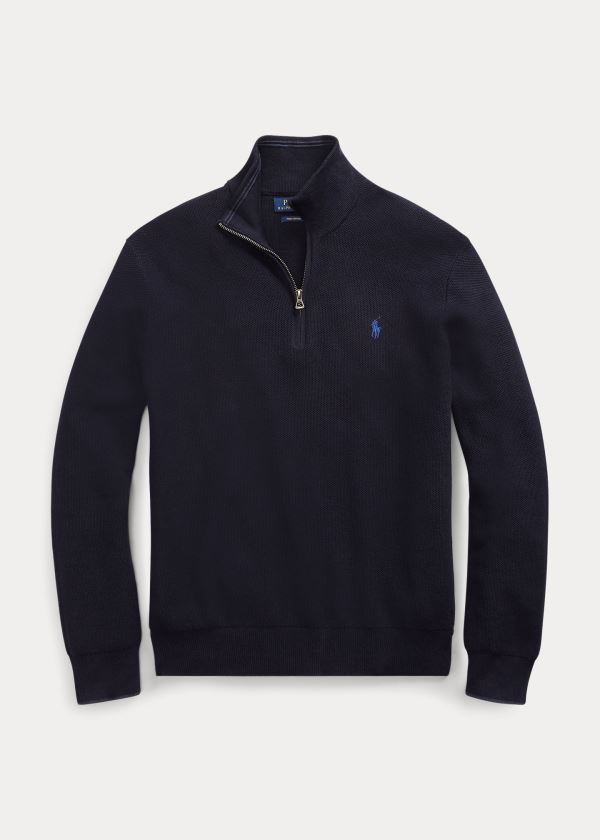 Polo Ralph Lauren Cotton Half-Zip Striktrøje Herre Danmark (BJZUE6513)